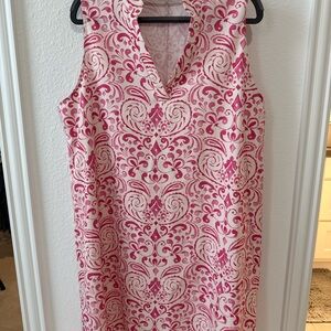 Pink Patterned Midi Dress